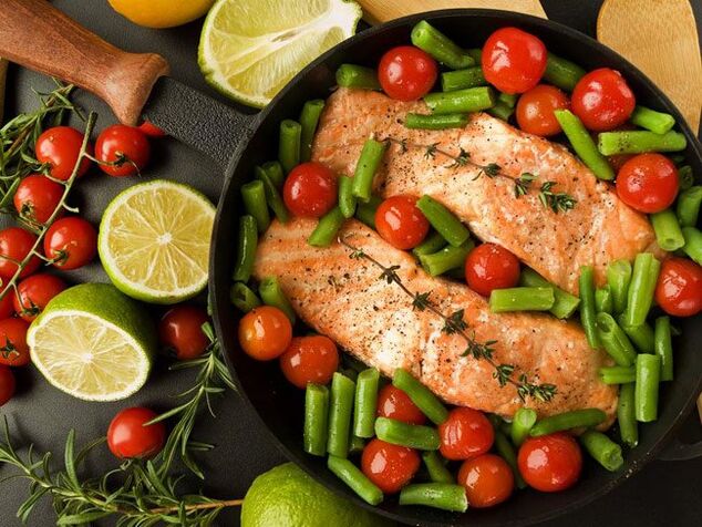 pesce con verdure per una dieta senza glutine